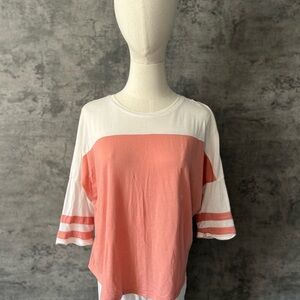 Colorblock Women's Top - Pink and White